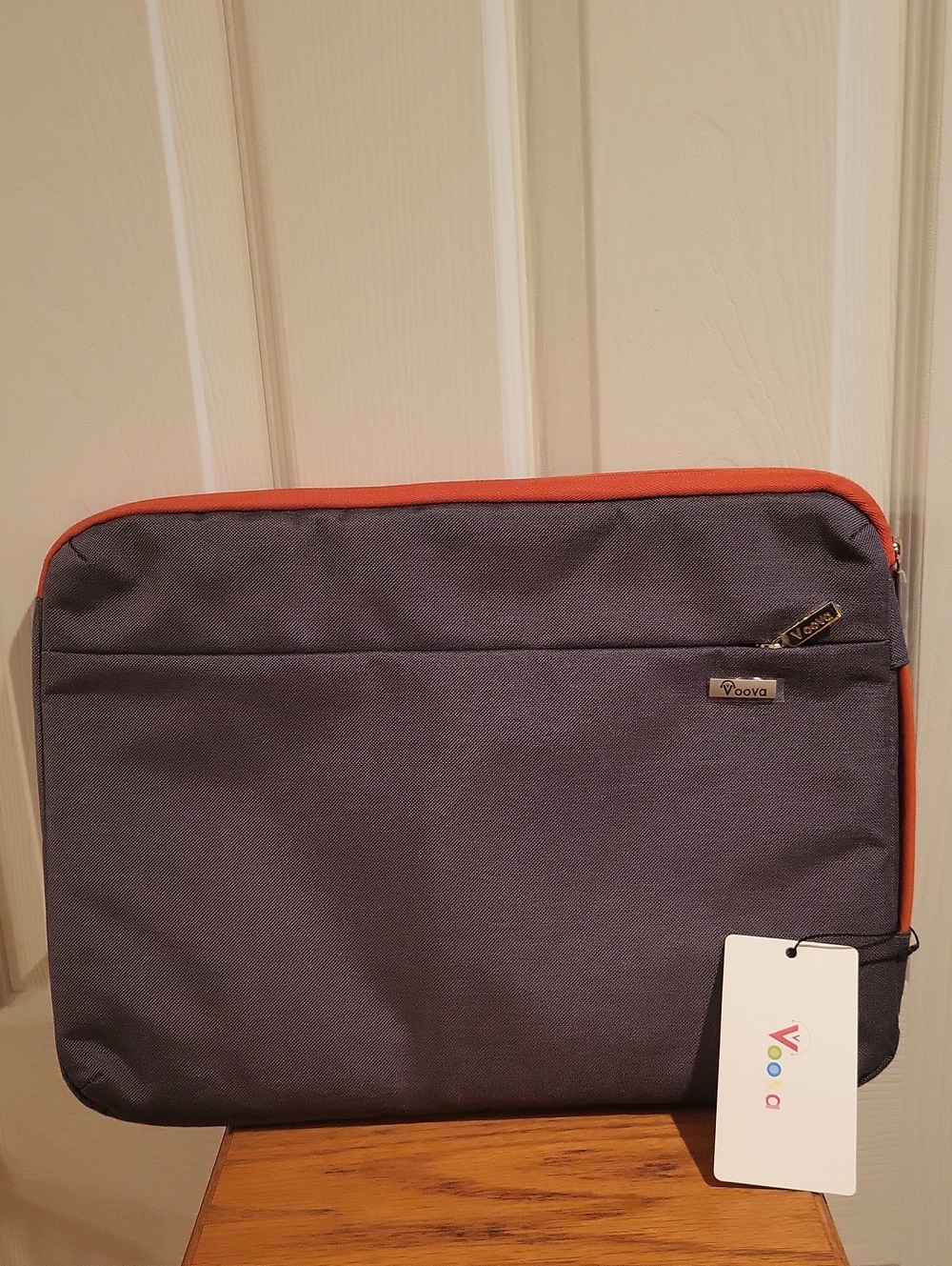 Voova Laptop Zip Top Case NWT Gray Orange Tech Sleeve